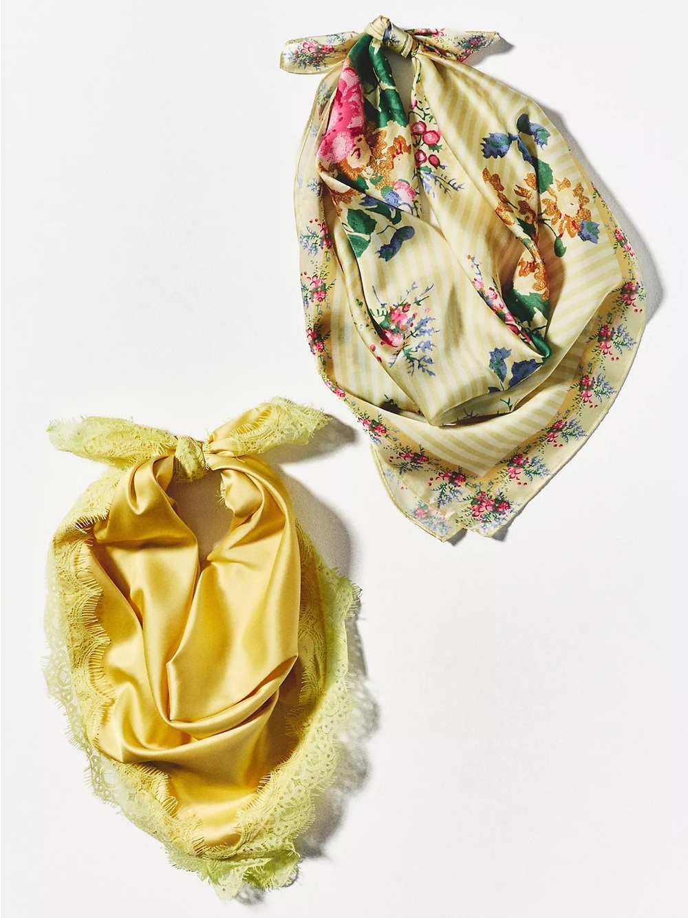 Anthropologie Classic Square Scarf - NWT - Yellow - Set of 2